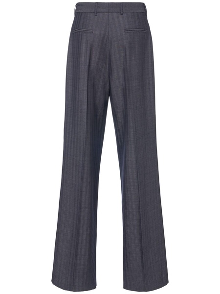Wool suiting wide pants