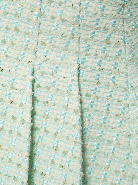 Self-Portrait Mint Boucle Pleated Mini Skirt Clothing