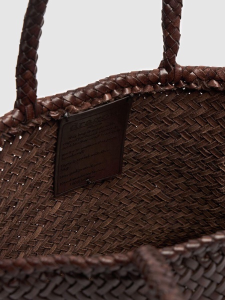 Grace Small woven leather basket bag