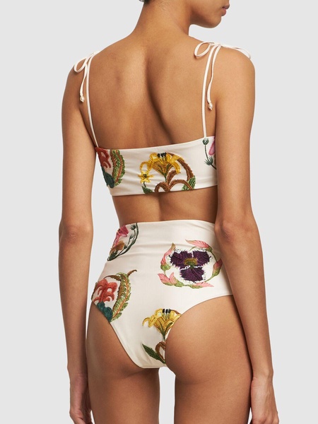 Magenta Marina printed bikini bottoms