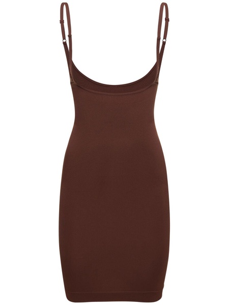 Sculpting jersey slip-on mini dress