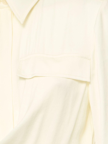 Belted fluid viscose blend long jumpsuit