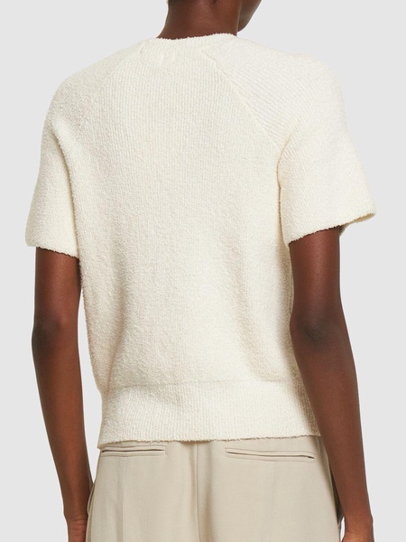 Raglan-sleeve terry knit cotton top