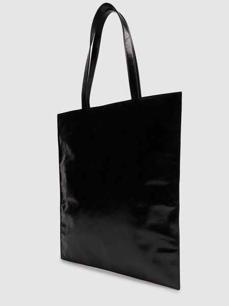 Large Pinch crackled patent leather tote