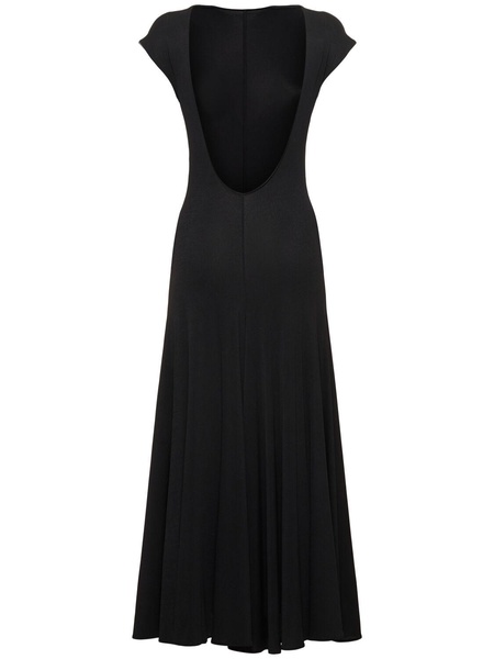 Jersey flared long dress