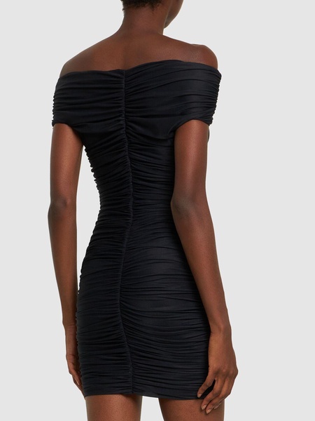 Nicola gathered stretch jersey minidress