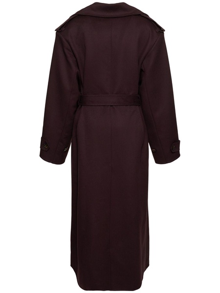 Wool long trench coat