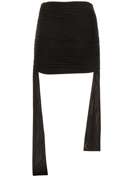 Mesh mini skirt w/gold rings