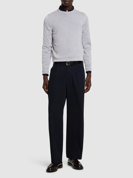 High performance wool crewneck sweater