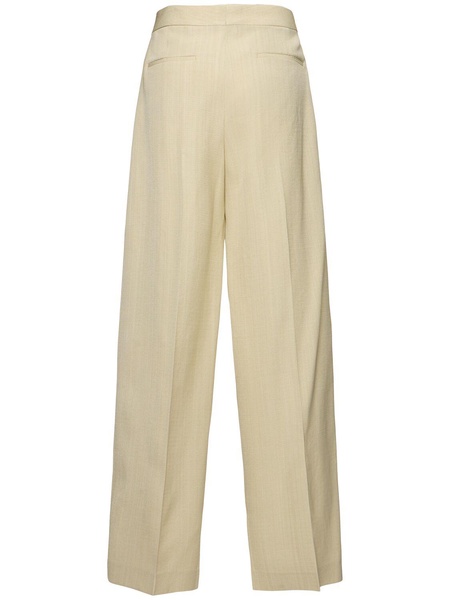 Fluid silk & viscose tailored wide pants