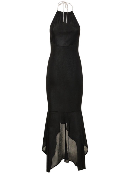 Viscose jersey long halter dress