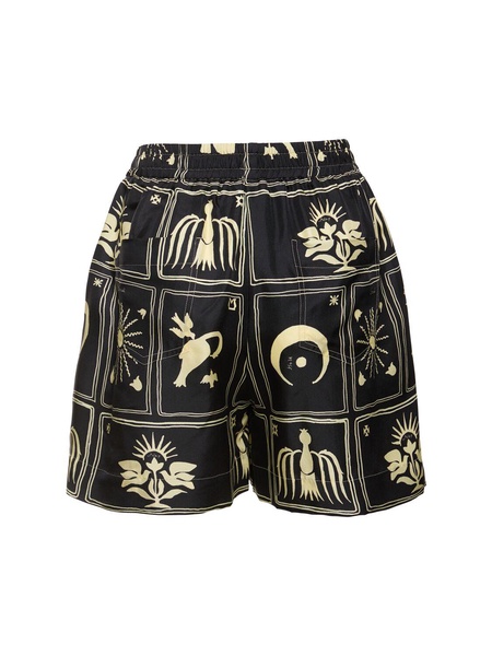 Exter printed silk twill shorts