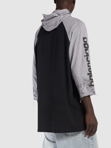3B stencil hooded stretch cotton t-shirt