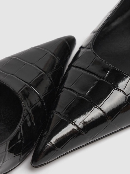105mm Emma croc embossed slingbacks