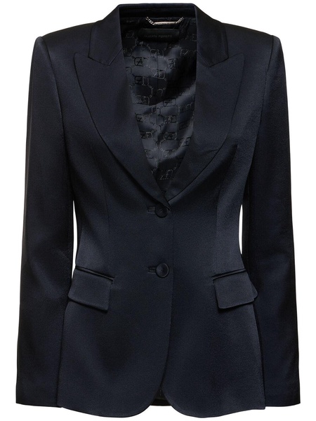 Satin single breast blazer