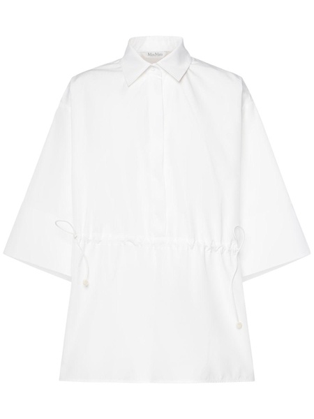Cotton poplin drawstring shirt