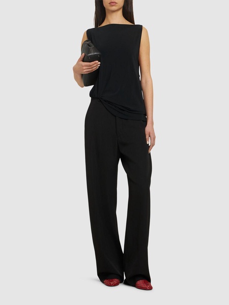 Le Haut Peplo draped satin top