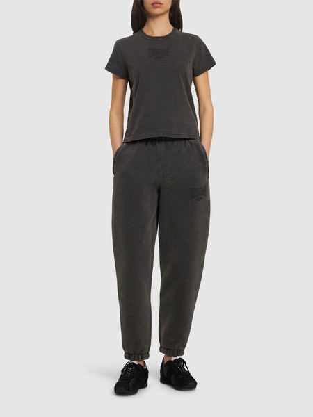 Graphic shrunken cotton rib t-shirt