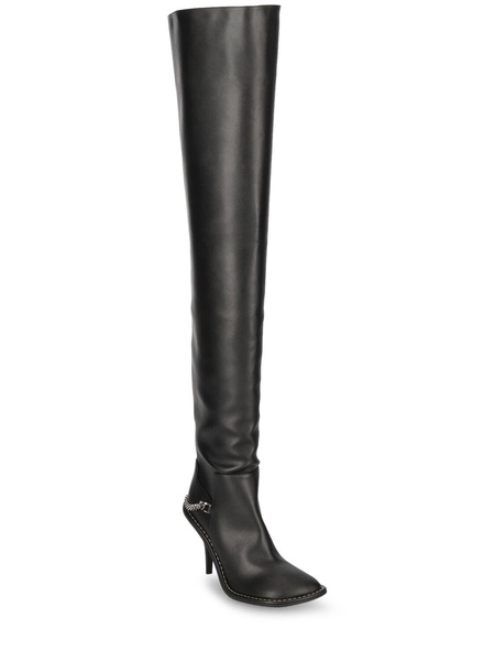 95mm Faux leather over-the-knee boots