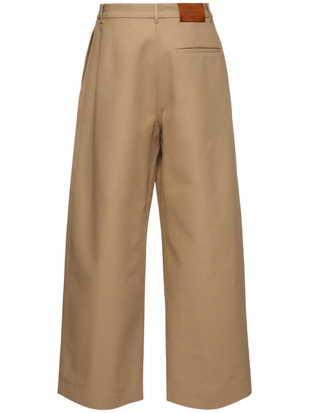 Plass cotton twill wide pants