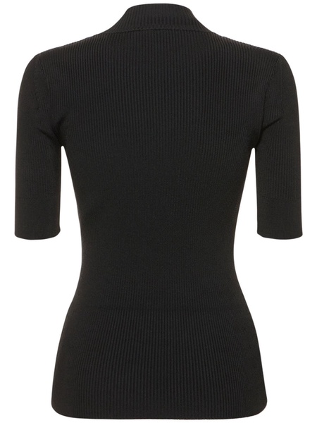 Compact rib knit technical top