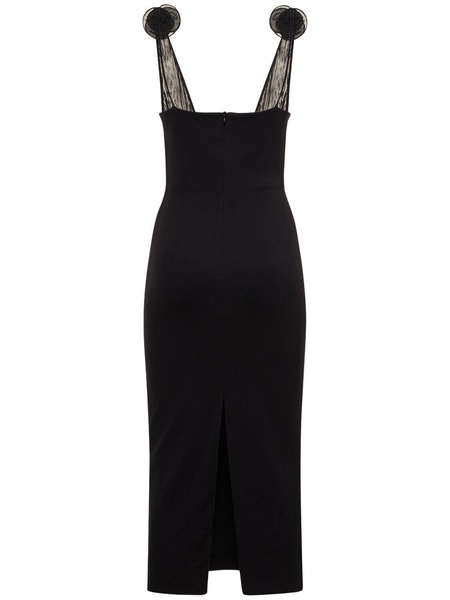 Jersey midi dress w/roses
