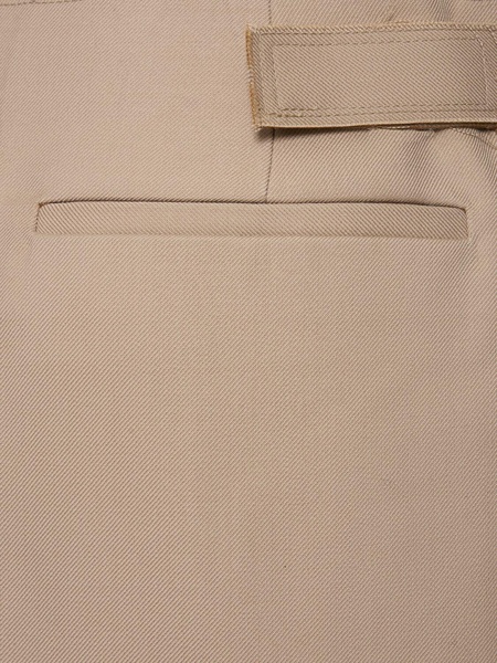Pleated wool blend wide pants