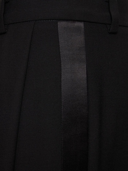 Wool twill straight high waist pants
