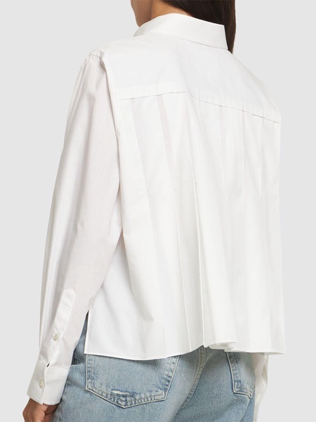 Cotton blend poplin shirt