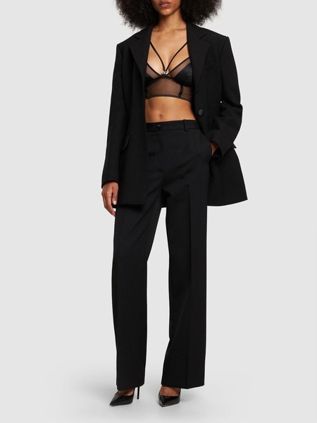 High waist wool  flared pants