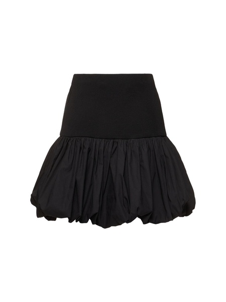Bubble knit viscose blend mini skirt