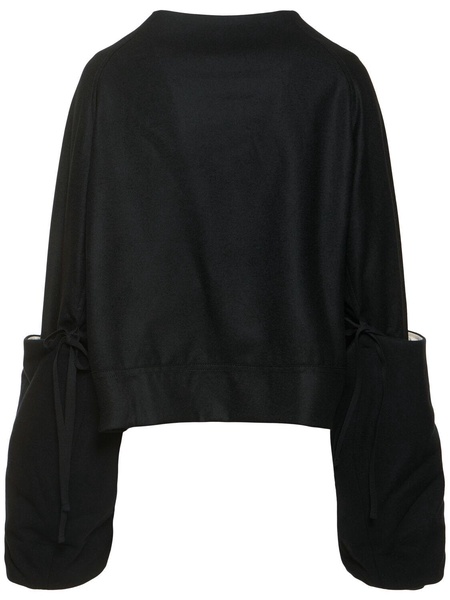 Short peacoat w/ furry sleeves
