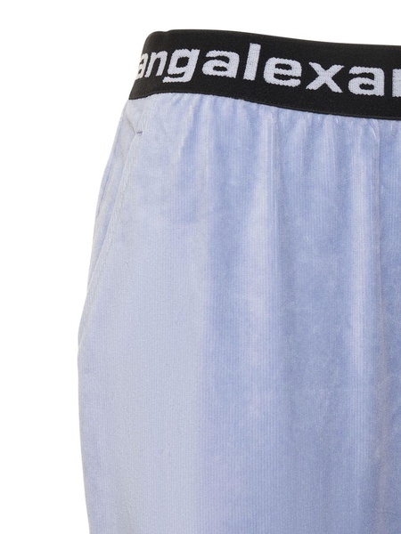 Stretch corduroy sweatpants w/ logo