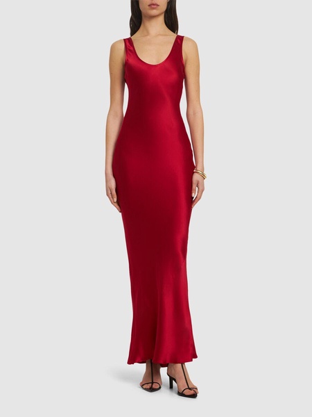Alison silk charmeuse long dress