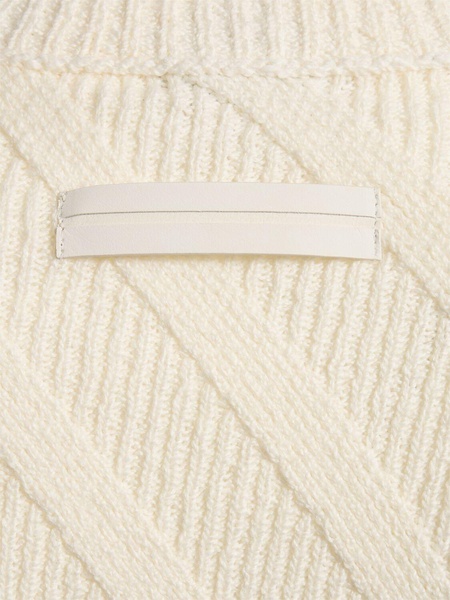 Geometric design cotton crewneck sweater