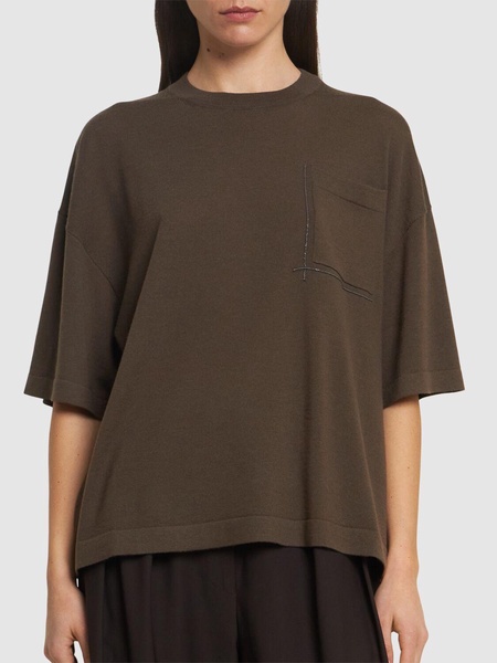 Wool & cashmere short sleeve sweater