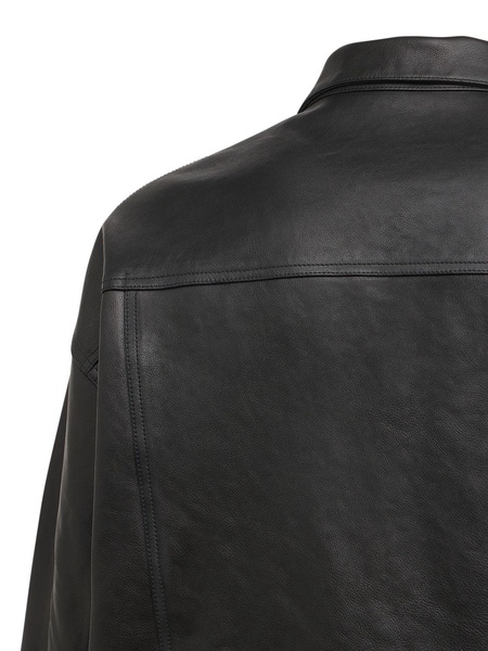 Denim-style leather jacket