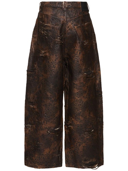 Monogram coated denim jeans