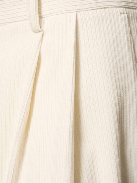 Silk & cotton corduroy wide pants