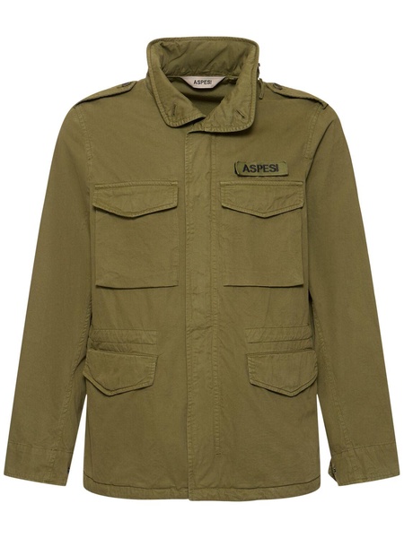 Unlined cotton gabardine filed jacket