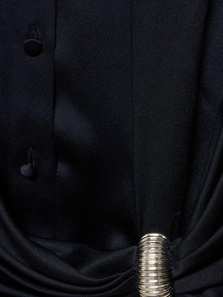 Draped satin shirt