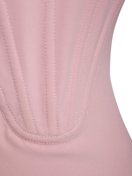 Sleeveless satin bustier mini dress
