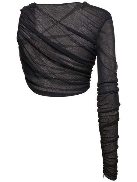 Draped viscose crop top