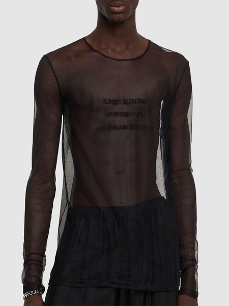 Greg l/s slim fit tulle t-shirt