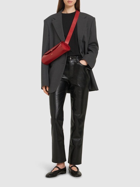 Bruno straight leather blend pants