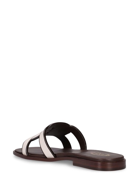 Leather flat slides