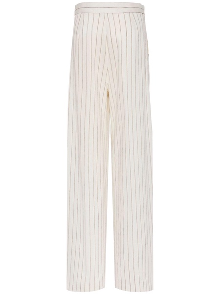 Clarion striped cotton blend wide pants