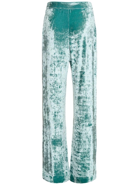 Velvet jersey straight pants