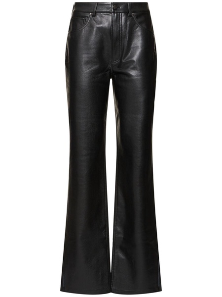 Roy leather blend straight pants