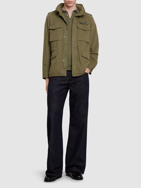 Unlined cotton gabardine filed jacket